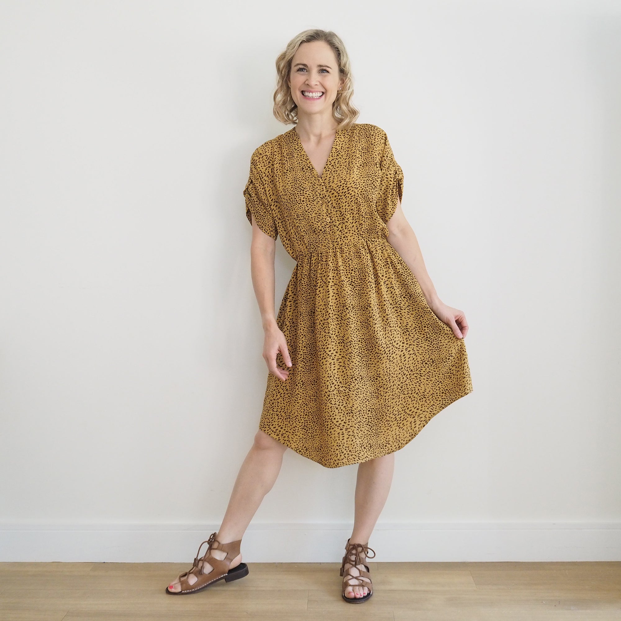 Fur Fringe Waffle Dress Set