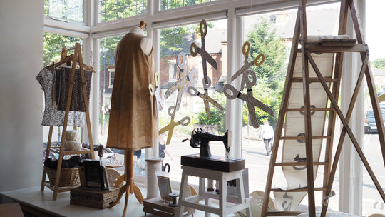 Our new scissors window display and studio tour