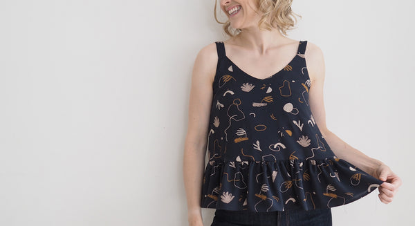How to widen the straps and add a gathered peplum to the True Bias Ogden Cami
