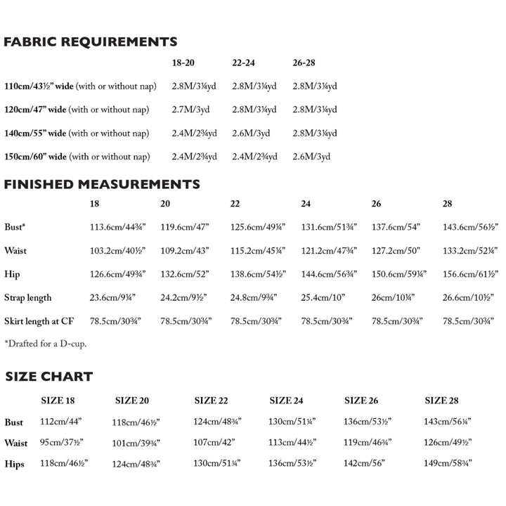 Merchant & Mills Sommer Dress - Sizes 18-28 Sewing Pattern PDF