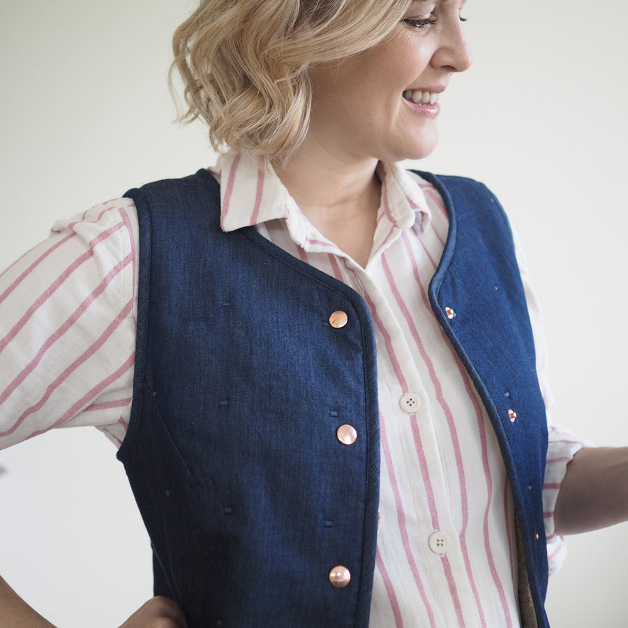 Ruby Vest Free Pattern How to Use the Prym Creative Tool for Anorak Snaps | Ruby Vest Sewing ...