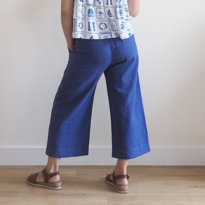 Lapis Washed Enzyme Linen Blend Fabric
