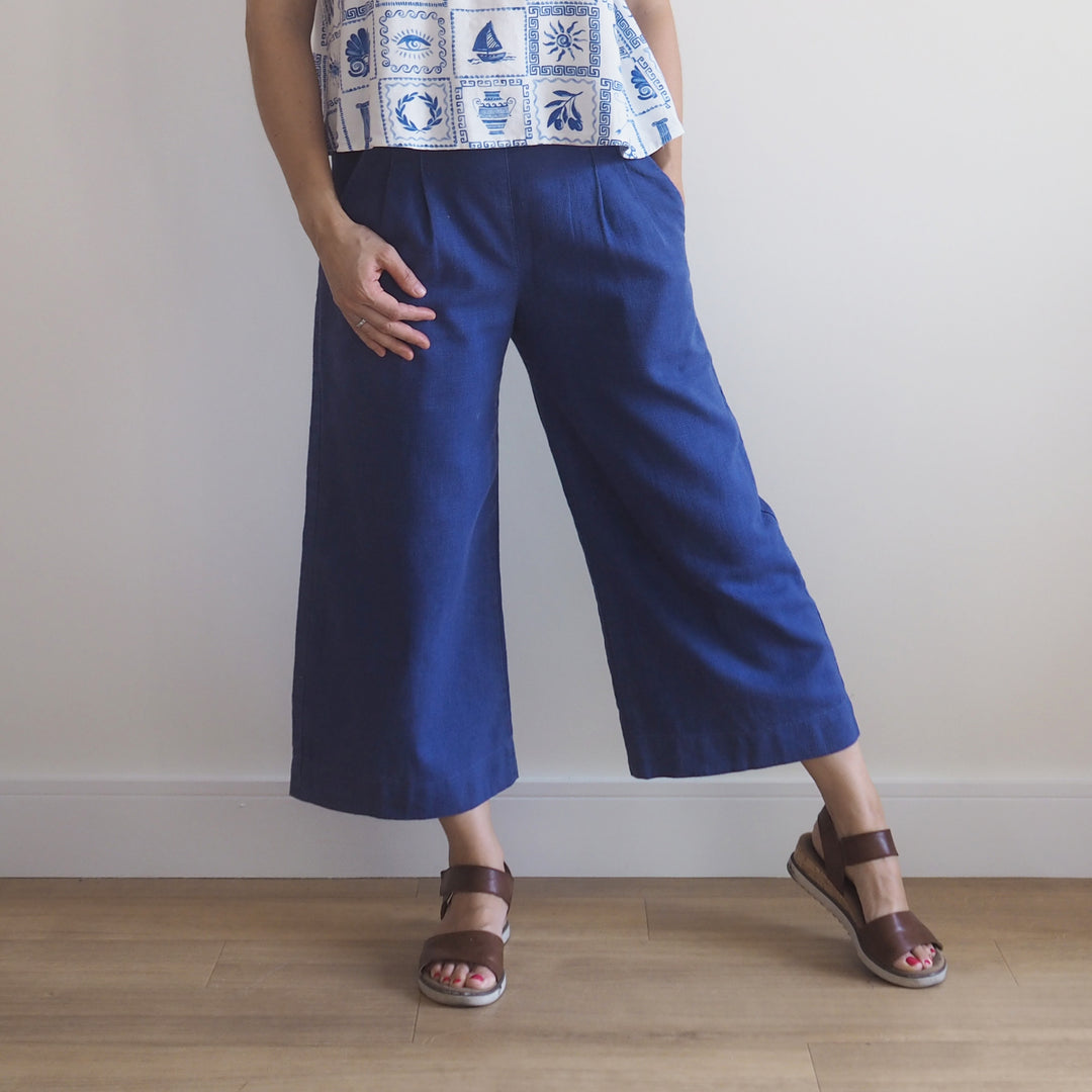 Lapis Washed Enzyme Linen Blend Fabric - Cut Length 2.5m x 140cm