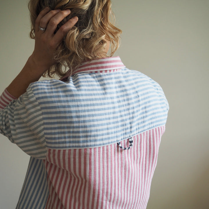 Lauren's Colour-blocked Jenna Shirt in Striped Cotton Double Gauze