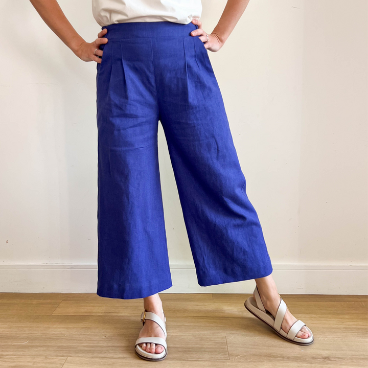 Lapis Washed Enzyme Linen Blend Fabric - Cut Length 2.5m x 140cm