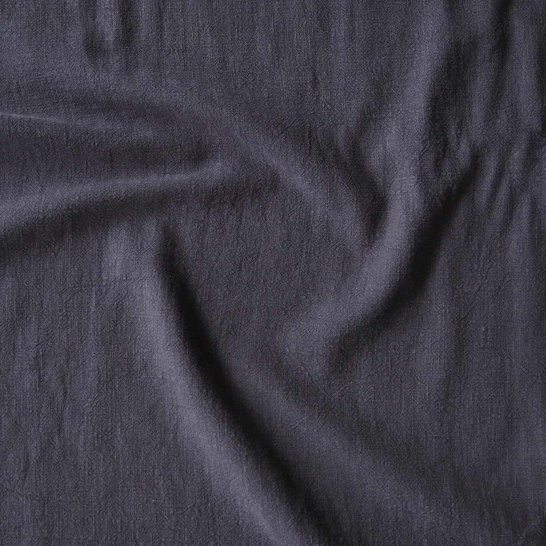 Washed Indigo Textured Ramie Linen Blend Fabric – indigo blue linen cotton for dressmaking