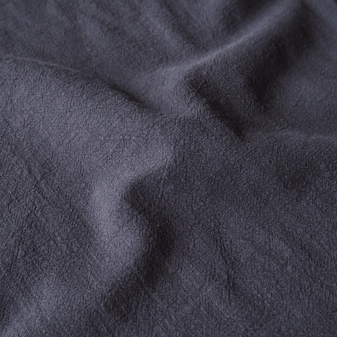 Washed Indigo Textured Ramie Linen Blend Fabric – indigo blue linen cotton for dressmaking