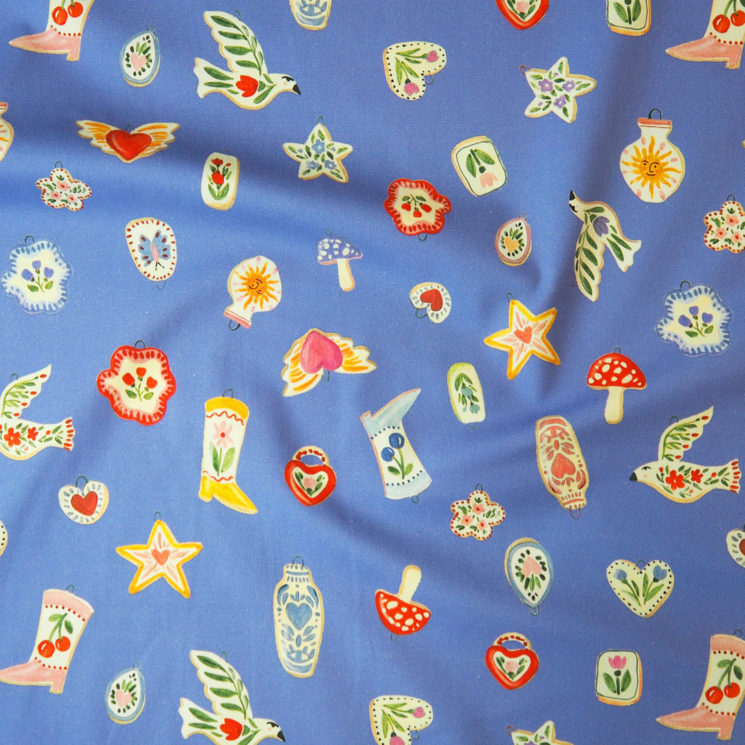 Fabric Godmother Charmed stretch cotton denim fabric