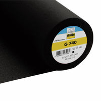 Vlieseline Medium Weight Cotton Iron On Woven Interfacing - Black