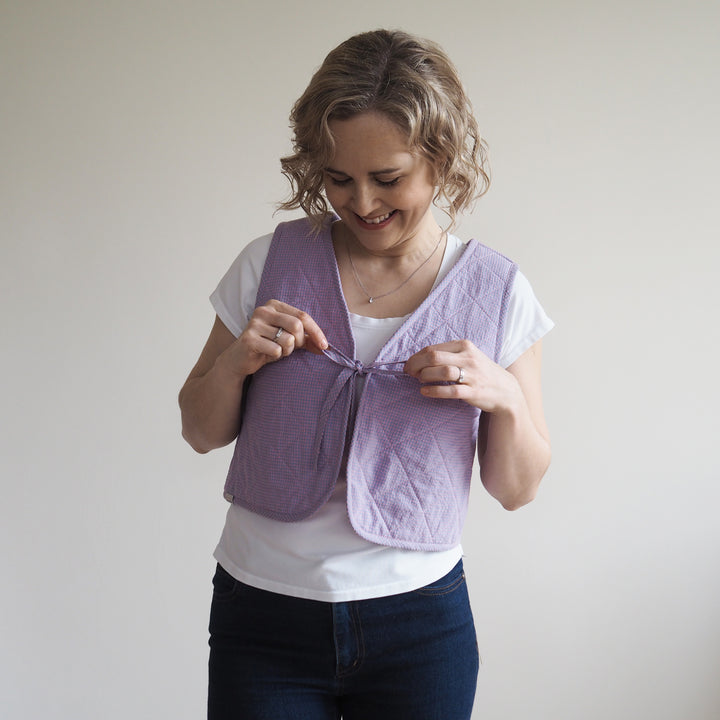 Seafoam Micro Gingham Seersucker Fabric