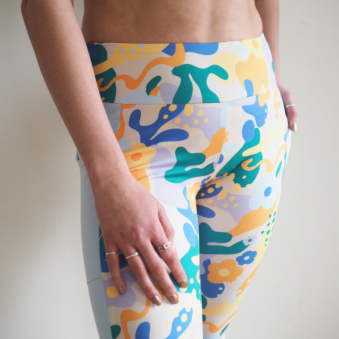 Abstract Floral Yoga Activewear Fabric - Cut Lengths