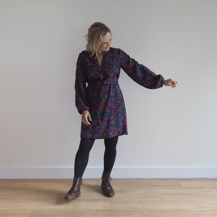 Navy Wild Rowan Viscose Jacquard Fabric - Guthrie & Ghani Exclusive