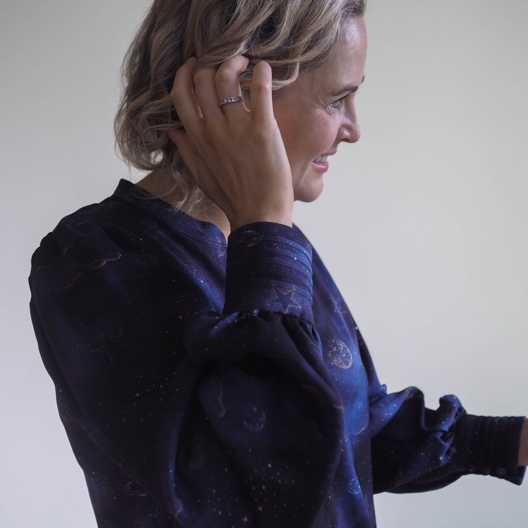 Lauren's Thora Top in Afterlight Viscose Twill Sateen