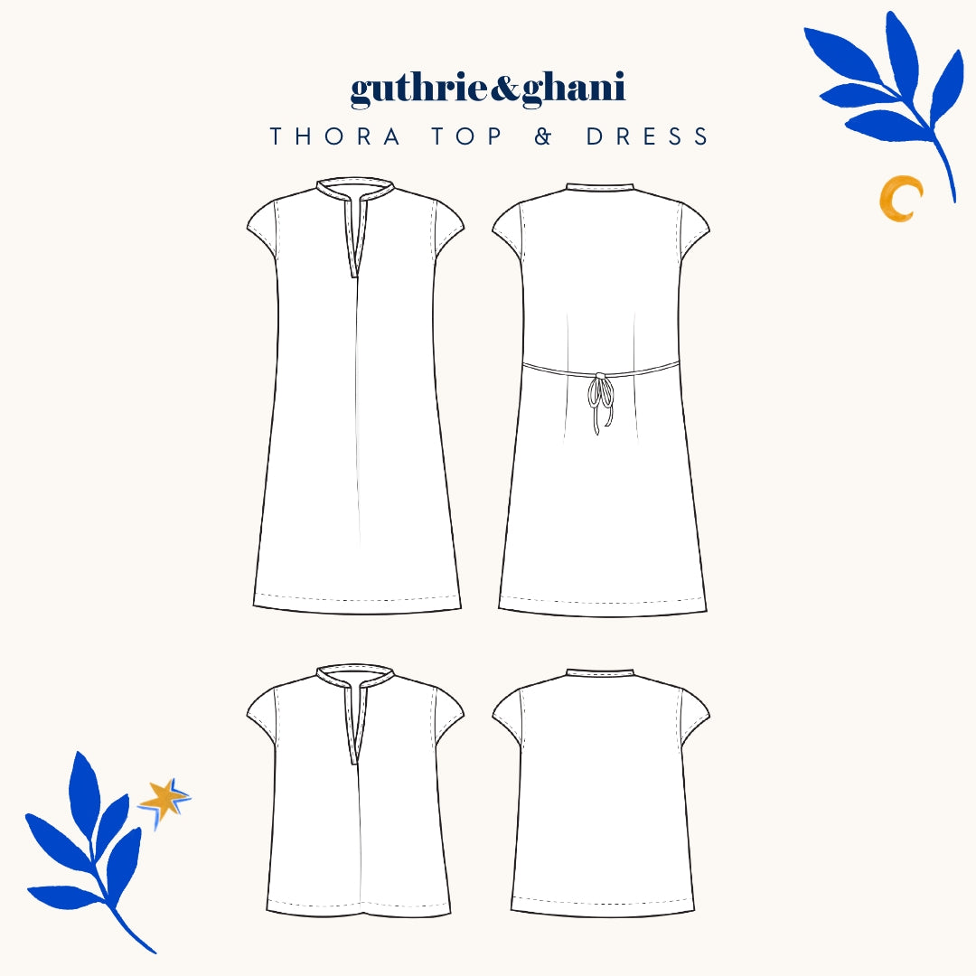 Guthrie & Ghani Thora Top & Dress Sewing Pattern PDF