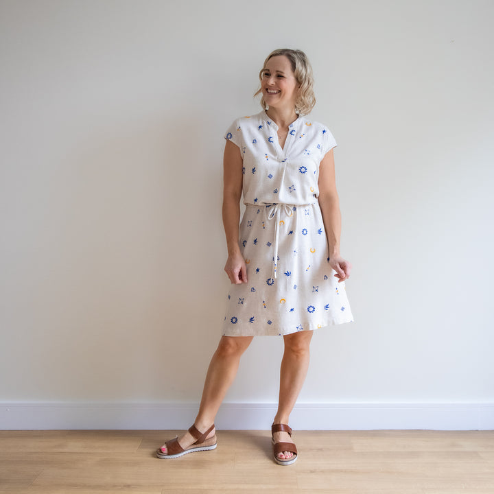 Thora's Charms Embroidered Viscose Linen - Guthrie & Ghani Exclusive