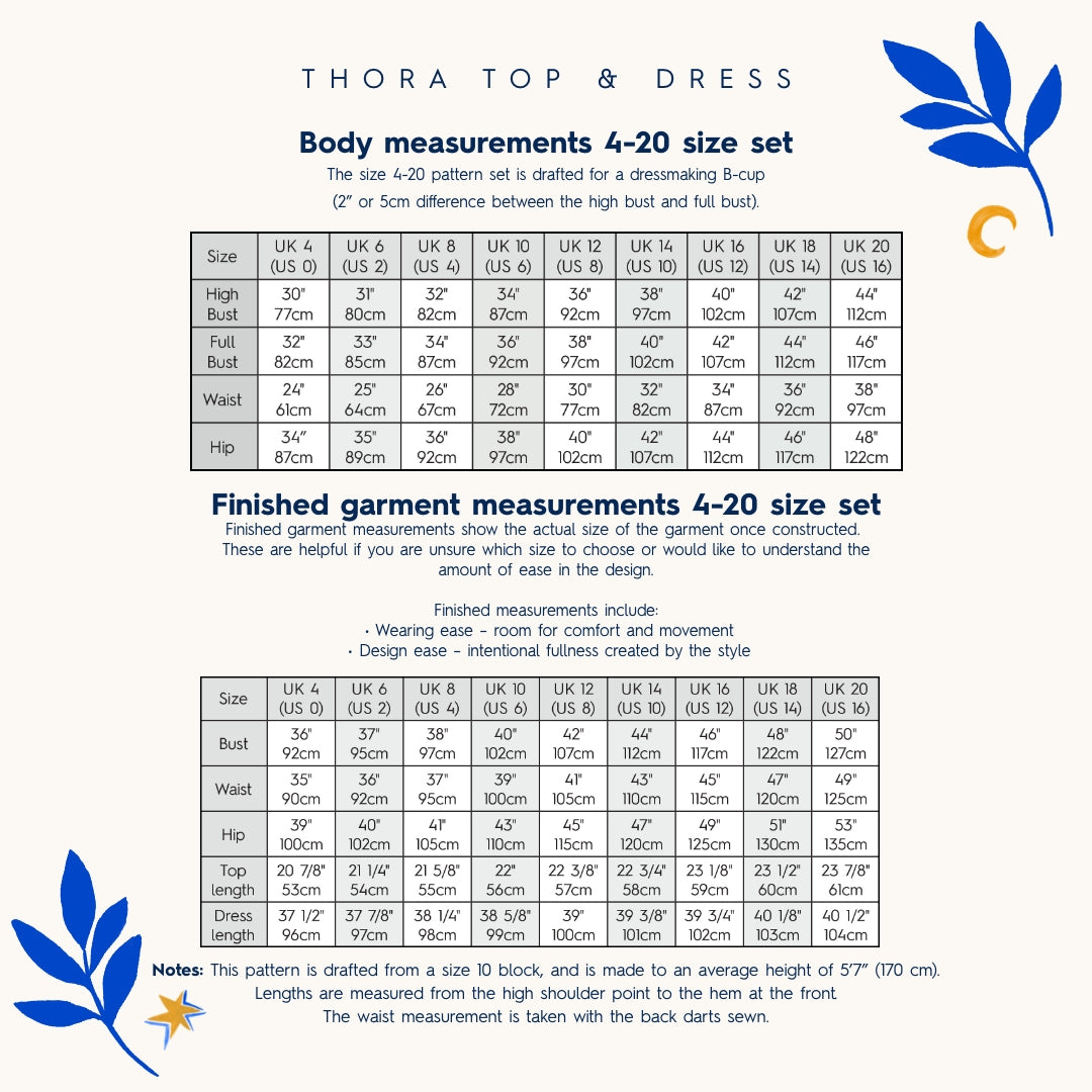 Guthrie & Ghani Thora Top & Dress Sewing Pattern PDF