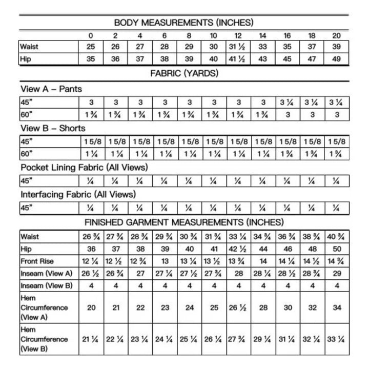 Anna Allen Persephone Pants And Shorts Sewing Pattern PDF
