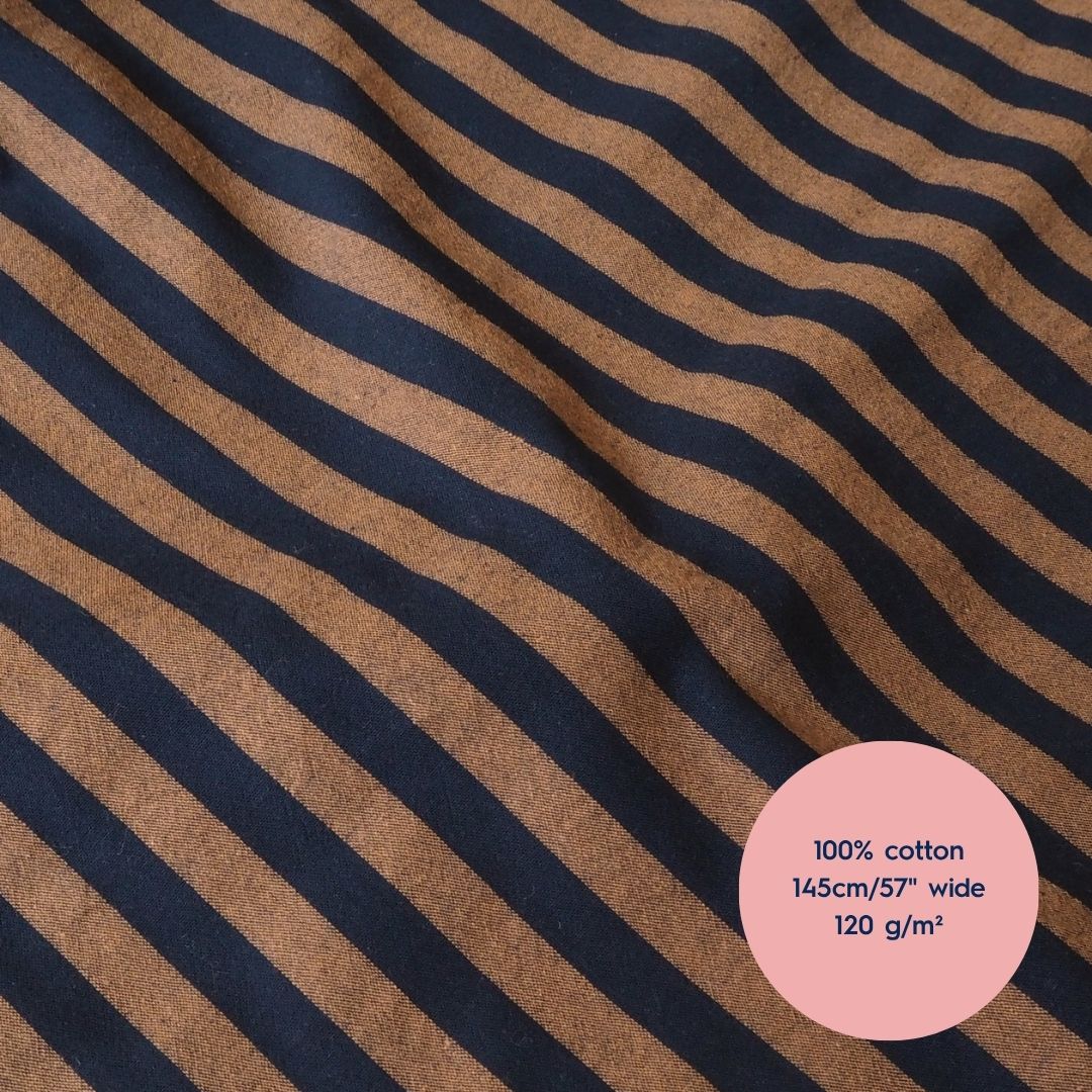Lauren's Rose Shorts in Espresso Yarn Dyed Stripe Cotton