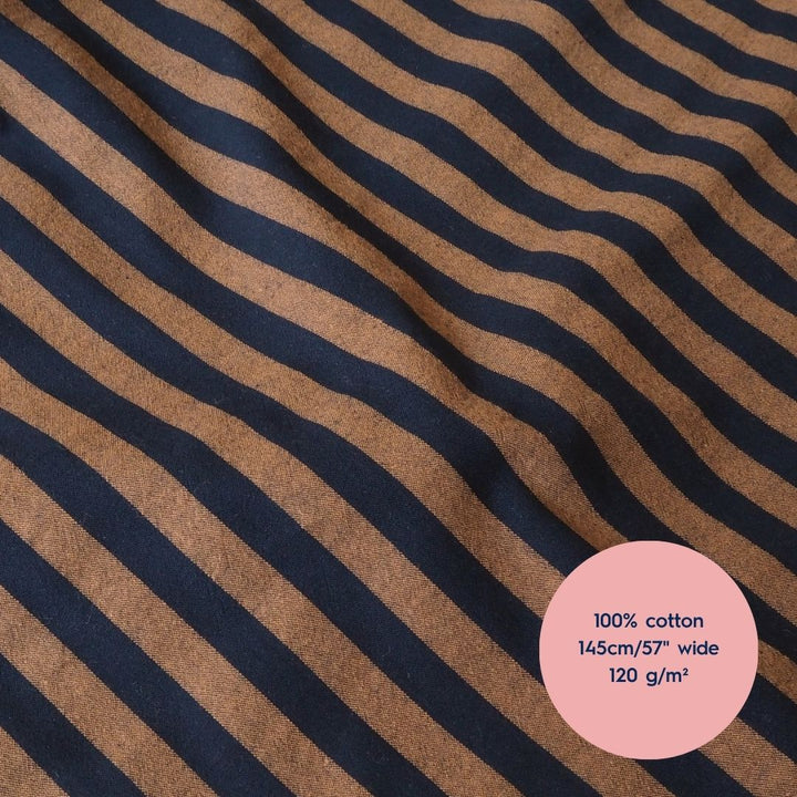 Lauren's Rose Shorts in Espresso Yarn Dyed Stripe Cotton