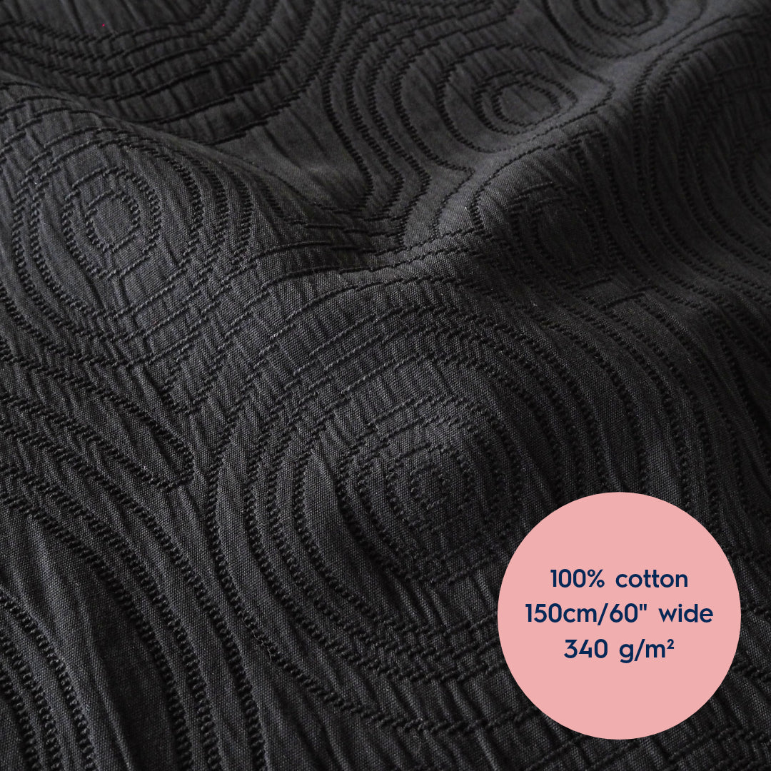 Lauren's Caiplie Jacket in Midnight Black Cairn Circles Cotton Jacquard
