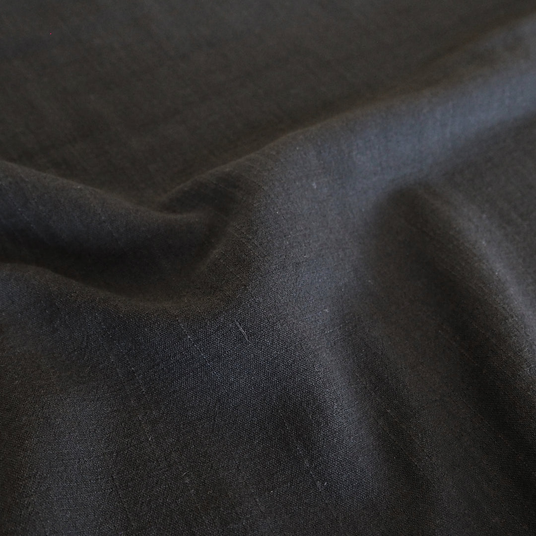 Black Cotton Viscose Fabric - Cut Length 2m x 140cm