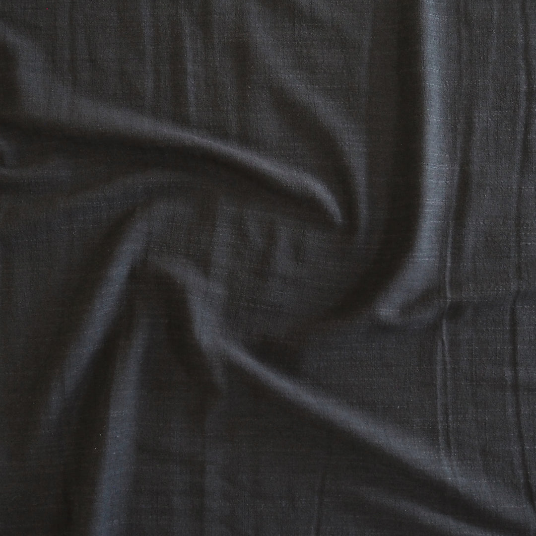 Black Cotton Viscose Fabric - Cut Length 2m x 140cm