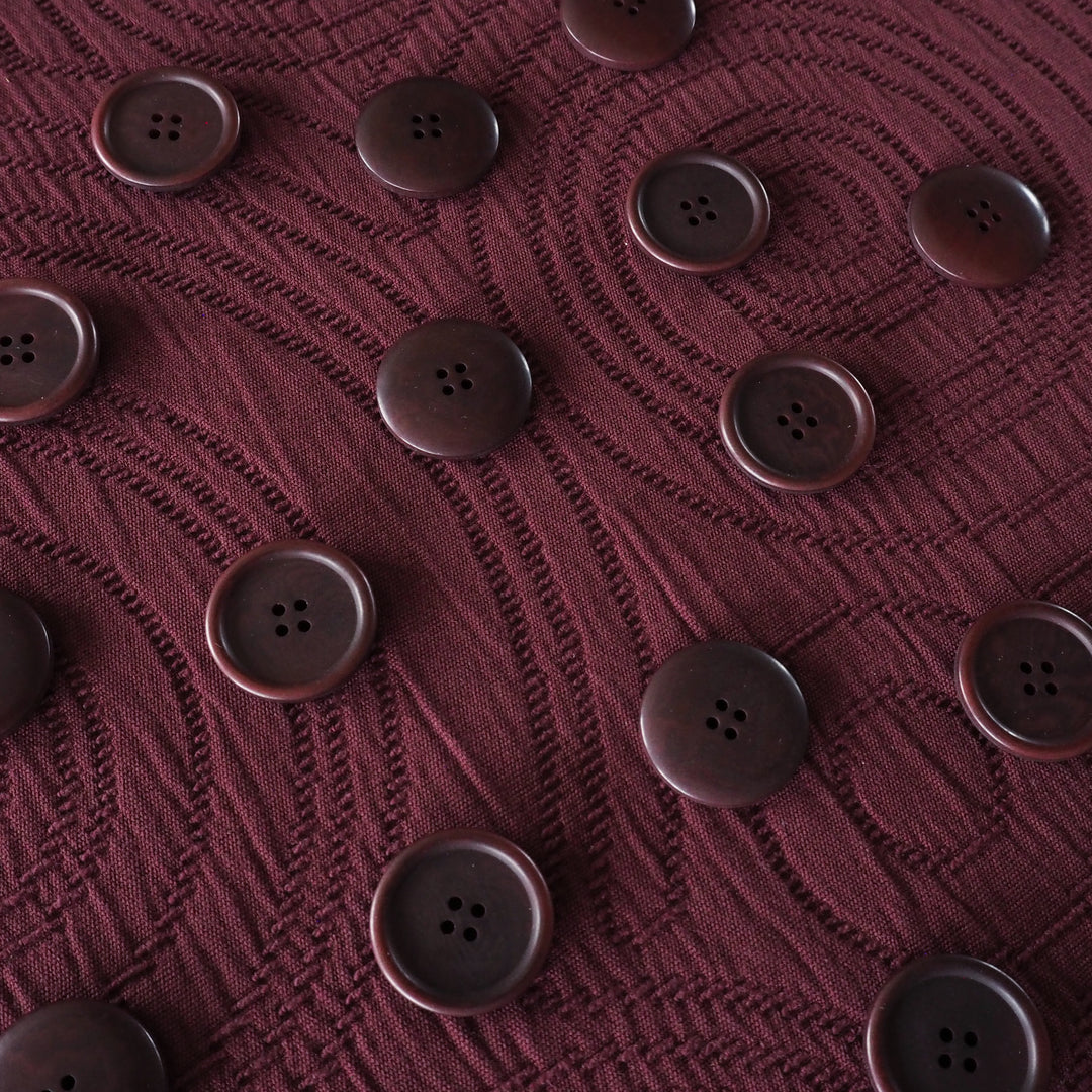 Burgundy Cairn Circles Cotton Jacquard Fabric - Guthrie & Ghani Exclusive