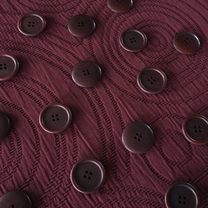 Burgundy Cairn Circles Cotton Jacquard Fabric - Guthrie & Ghani Exclusive