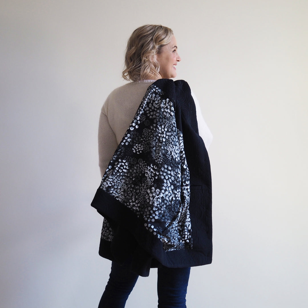 Monochrome Chicacheetah Viscose Twill Sateen Fabric - Guthrie & Ghani Exclusive