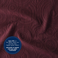 Burgundy Cairn Circles Cotton Jacquard Fabric - Guthrie & Ghani Exclusive
