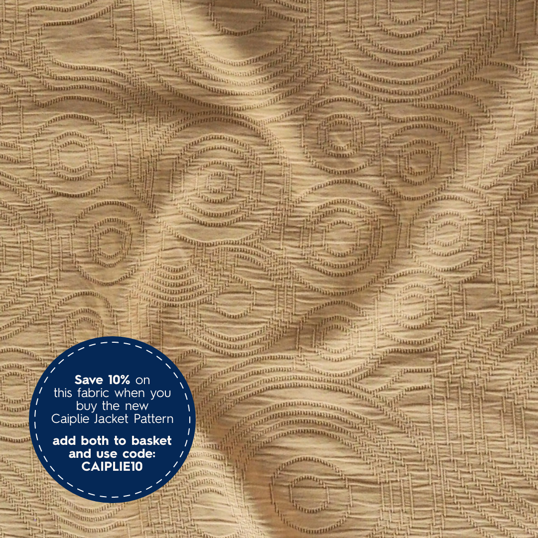 Sand Cairn Circles Cotton Jacquard Fabric - Guthrie & Ghani Exclusive