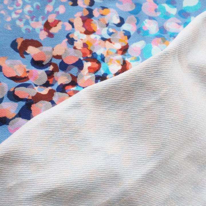 *Pre-Sale* Cornflower Chicacheetah Cotton Micro French Terry Fabric - Guthrie & Ghani Exclusive