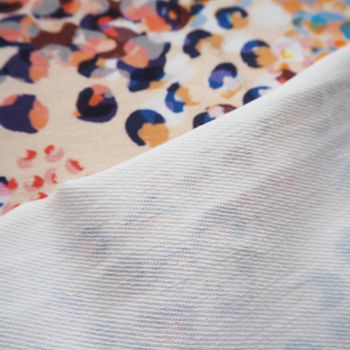 *Pre-Sale* Cream Chicacheetah Cotton Micro French Terry Fabric - Guthrie & Ghani Exclusive