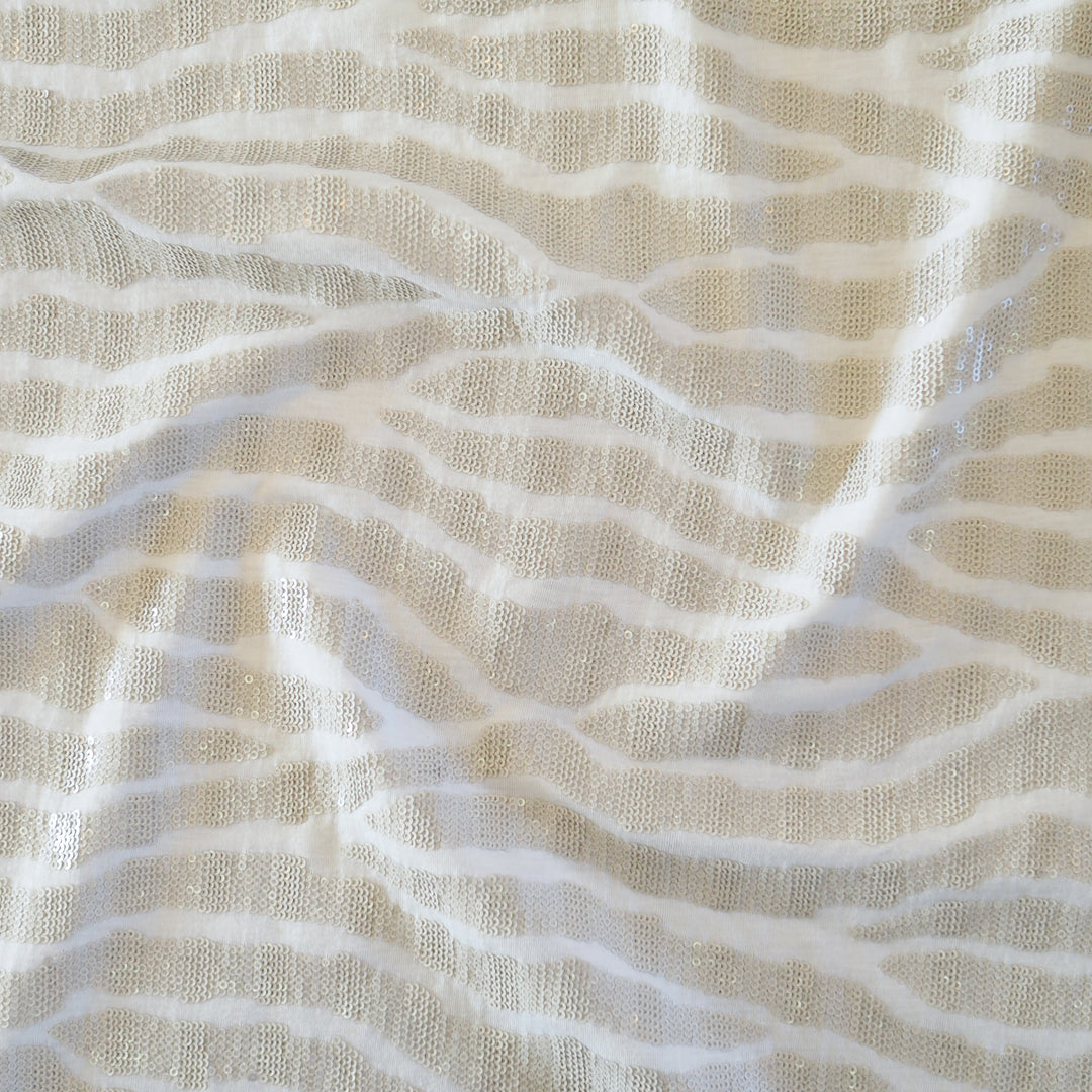 Crushed Ice Sequin Stripe Fabric - Cut Length 2.1m x 135cm