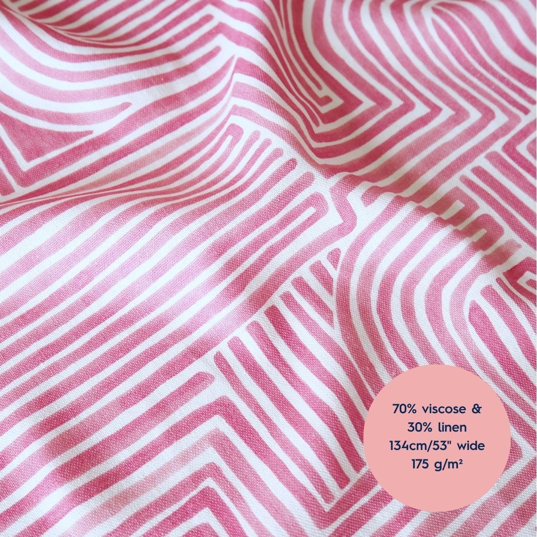 Lauren's Demeter Top in Pink Ariadne Viscose Linen
