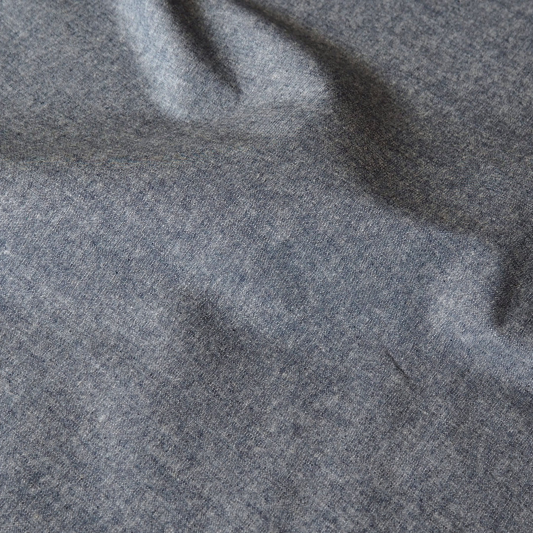 Indigo Mottled Cotton Chambray Fabric - Bolt End Piece 70cm x 150cm