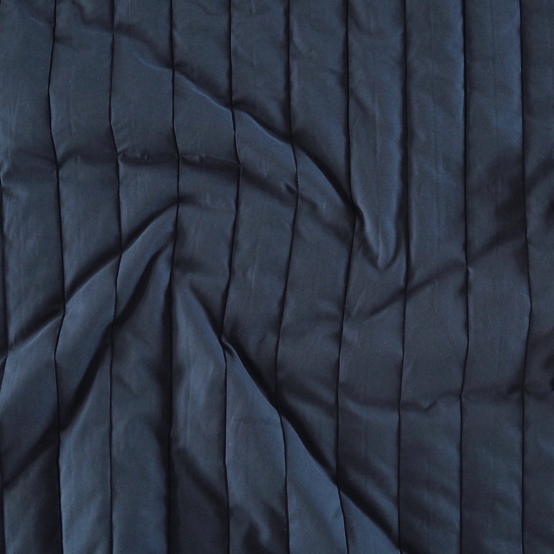Mind The Maker Indigo Night Jordan quilted fabric with linear texture for jackets and coats.