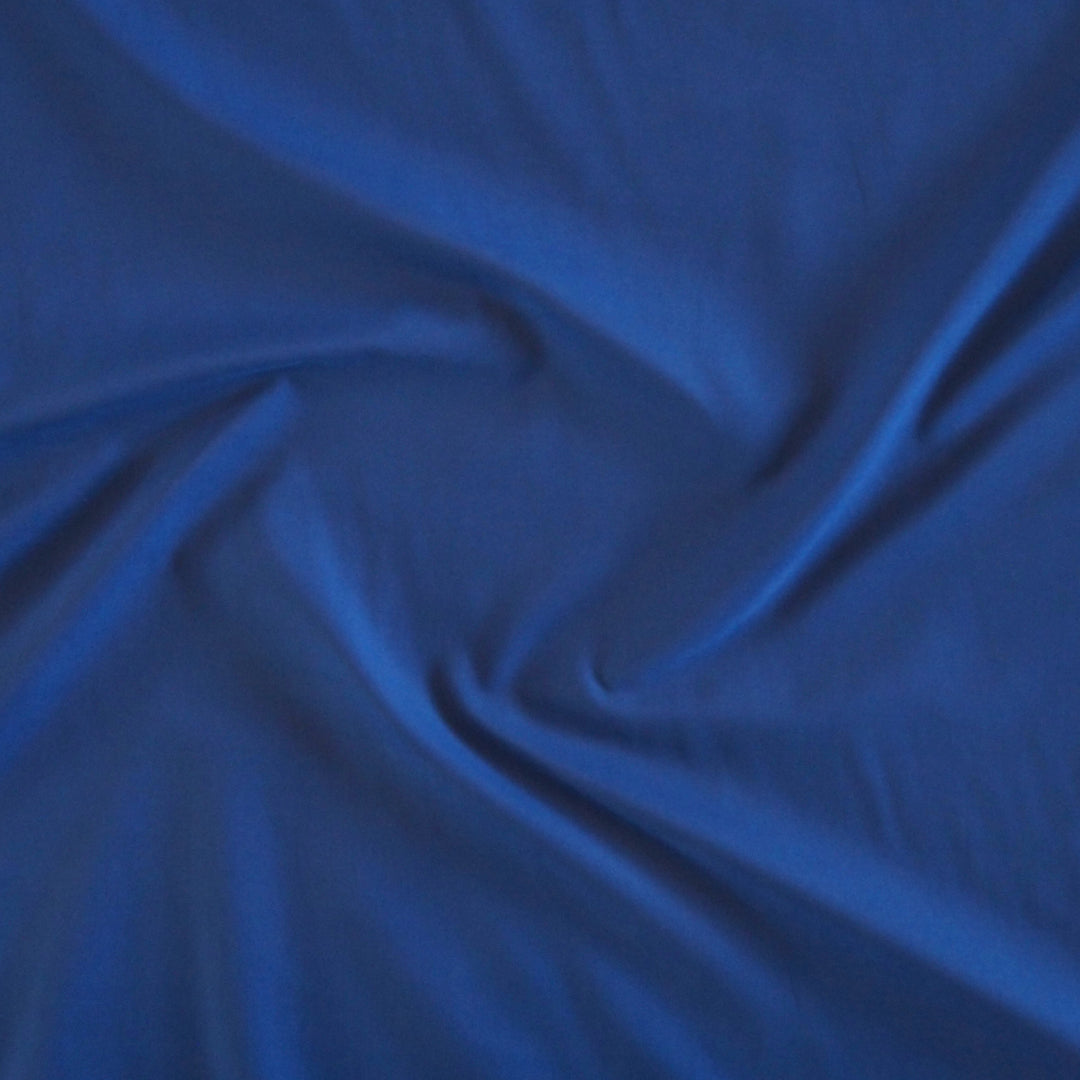 Blue fabric with a smooth texture