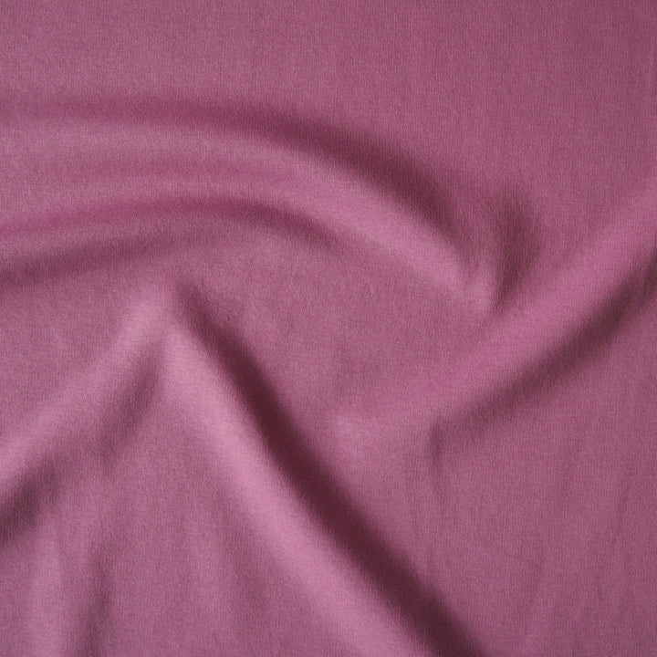 Orchid rose pink cotton fleeceback sweatshirt fabric for hoodies and loungewear