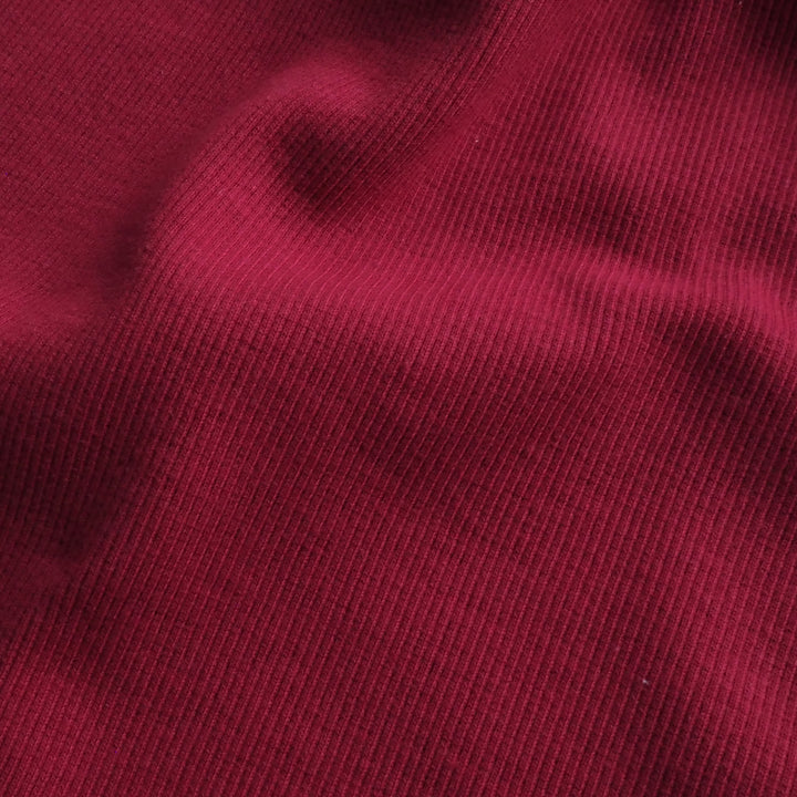 Red 2x2 Cotton Tubular Ribbing Fabric, Oeko-Tex Certified