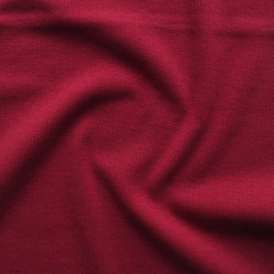 Red 2x2 Cotton Tubular Ribbing Fabric, Oeko-Tex Certified