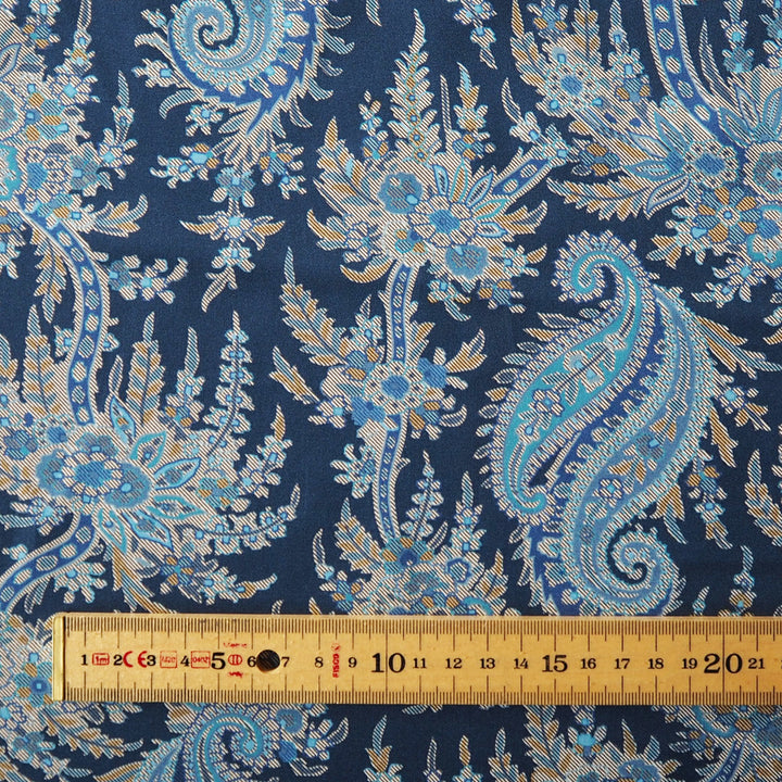 Liberty viscose satin Paisley Tree A fabric, soft paisley print satin.