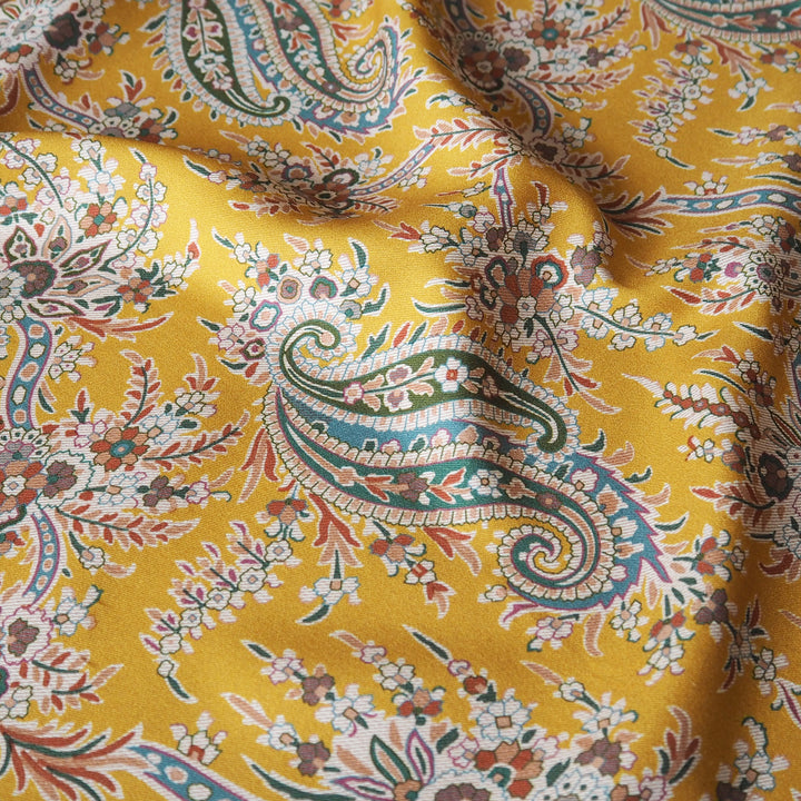 Liberty Weymouth viscose twill Paisley Tree A fabric, draping paisley print twill.