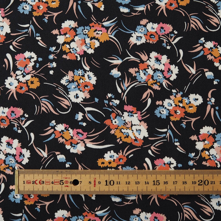 Liberty Weymouth viscose twill Leah B fabric, floral twill with soft drape.