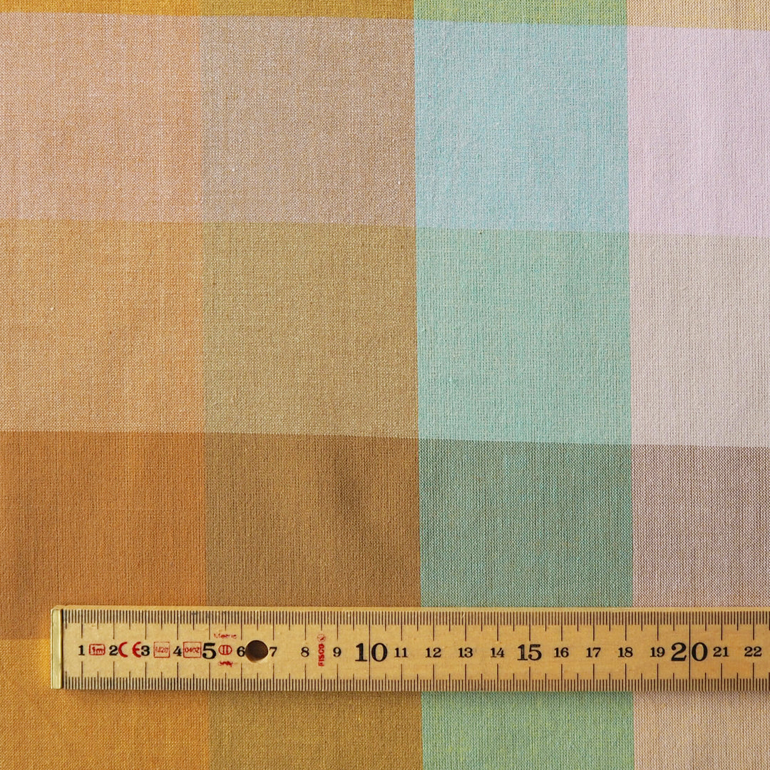 Fableism Superbloom Check Cotton Fabric from the Canyon Springs Collection – soft woven cotton in a contemporary check pattern