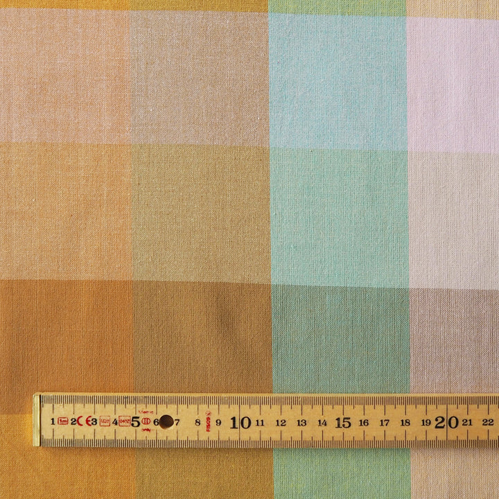 Fableism Superbloom Check Cotton Fabric from the Canyon Springs Collection – soft woven cotton in a contemporary check pattern