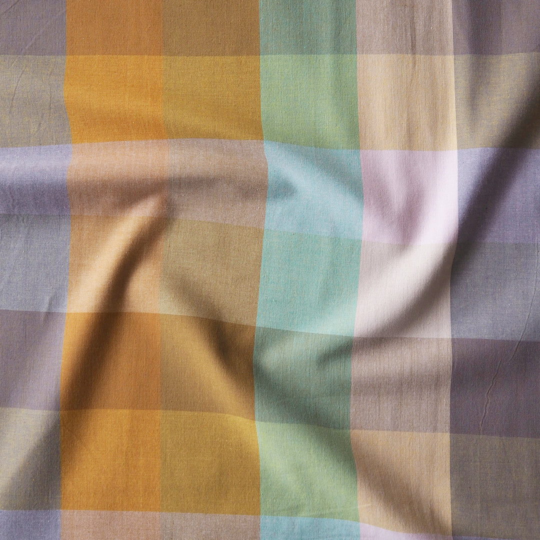 Fableism Superbloom Check Cotton Fabric from the Canyon Springs Collection – soft woven cotton in a contemporary check pattern