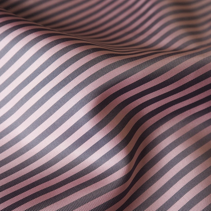 Candy stripe acetate viscose lining fabric for jackets.