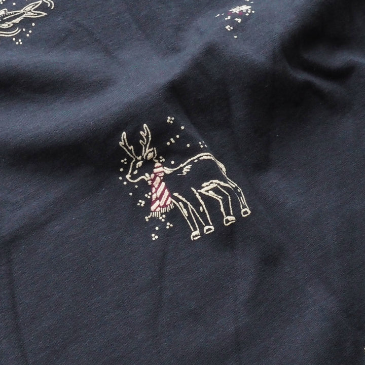 Navy Cosy Adventures Brushed French Terry Fabric – Bamboo and Organic Cotton Blend – Guthrie & Ghani Exclusive