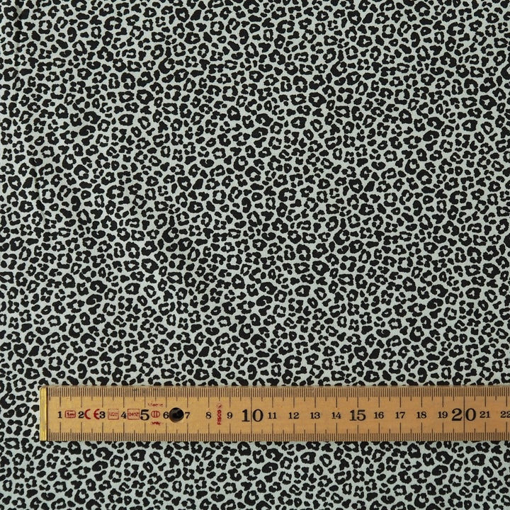 Dusty Mint Micro Leo Cotton Jersey Fabric, Oeko-Tex Certified